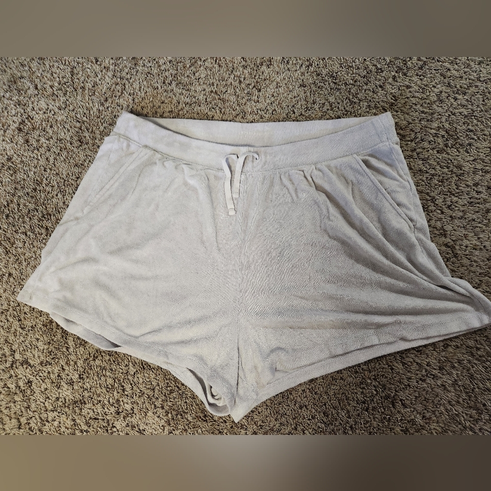 Cream Terry Cloth Shorts